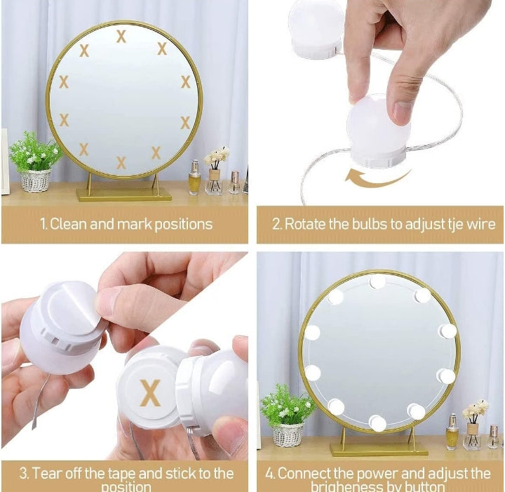 Vanity Mirror Light LED Bulbs for Makeup Mirror Stand (10 Bulbs)