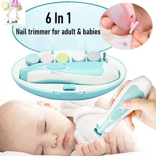 6 in 1 Baby Nail Trimmer Portable Electric Baby Manicure Pedicure Nail Clippers Infant Newborn Baby Nail Cutter with LED Light