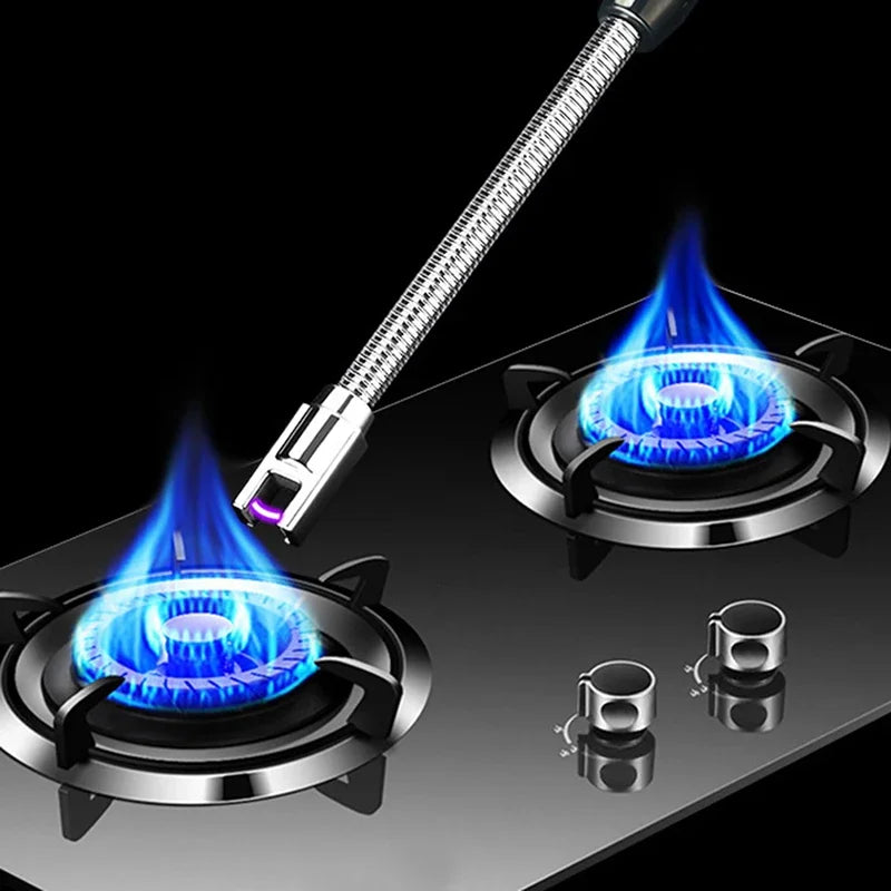 New USB Rechargeable Electric Arc Lighter, Flameless Kitchen Lighter, Plasma Arc to Light Candle, Windproof/Candle Lighter.