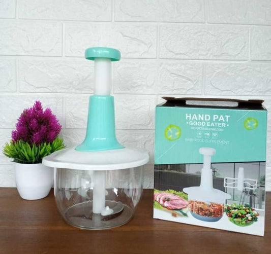 Manual Food Chopper, 2000ML Speedy Chopper with 3 Curved Stainless Steel Blades, Handheld Vegetable Chopper