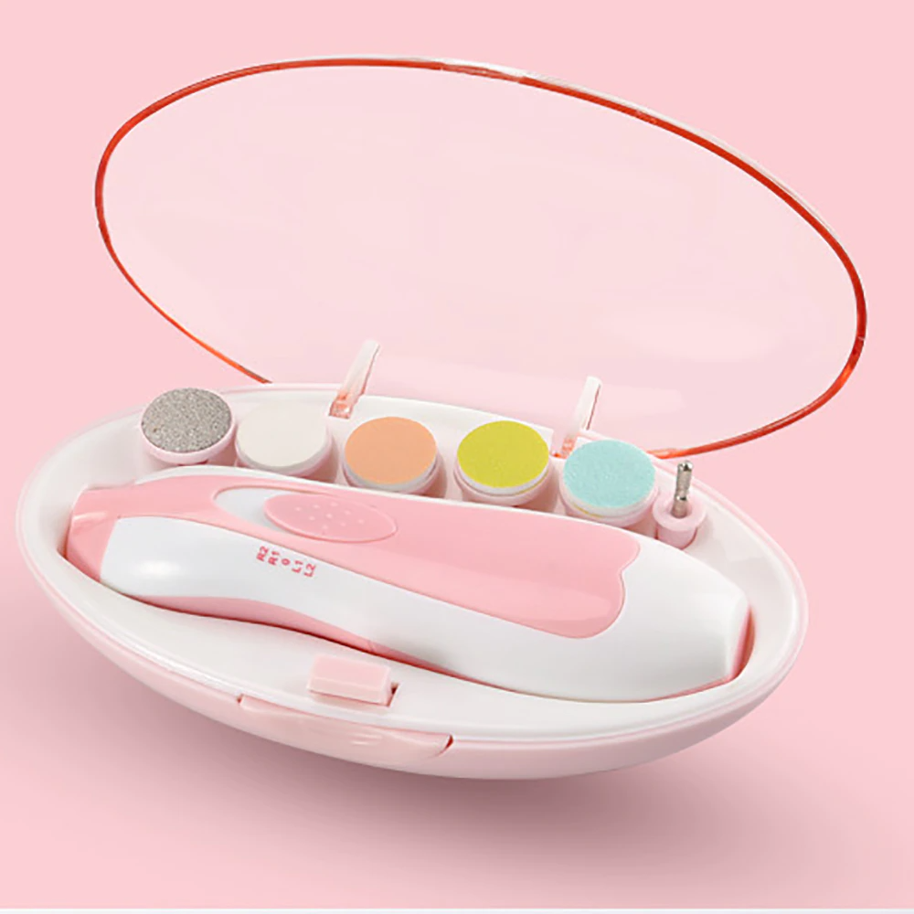 6 in 1 Baby Nail Trimmer Portable Electric Baby Manicure Pedicure Nail Clippers Infant Newborn Baby Nail Cutter with LED Light