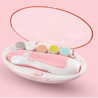 6 in 1 Baby Nail Trimmer Portable Electric Baby Manicure Pedicure Nail Clippers Infant Newborn Baby Nail Cutter with LED Light