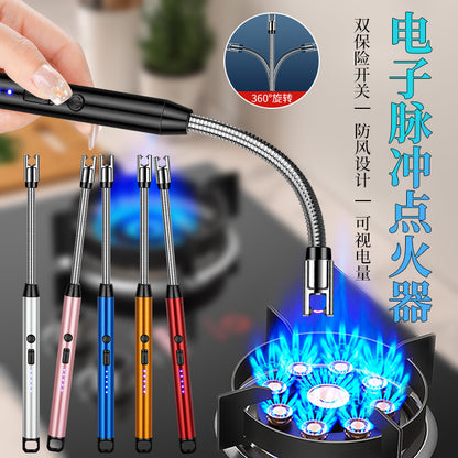New USB Rechargeable Electric Arc Lighter, Flameless Kitchen Lighter, Plasma Arc to Light Candle, Windproof/Candle Lighter.
